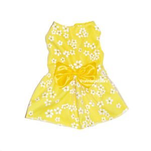 Vestido Amarillo con flores para mascotas