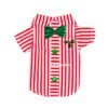 camisa navideña para perros rayas rojo blanco